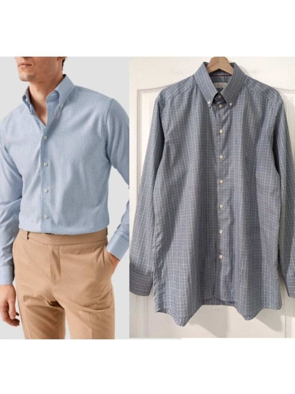 Eton | Men's button down collar check shirt (42/16.5)